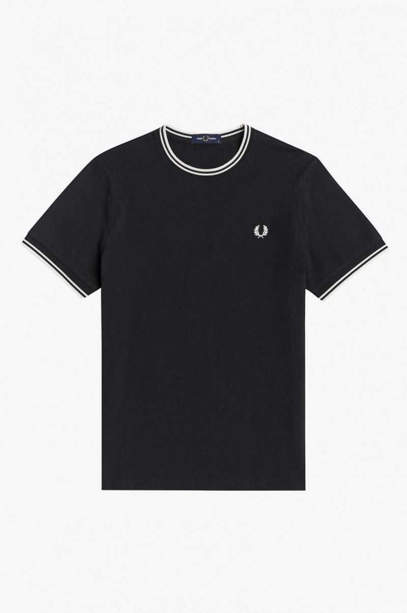 Fred Perry Twin Tipped T-shirts Herren Schwarz | LCHTR76699