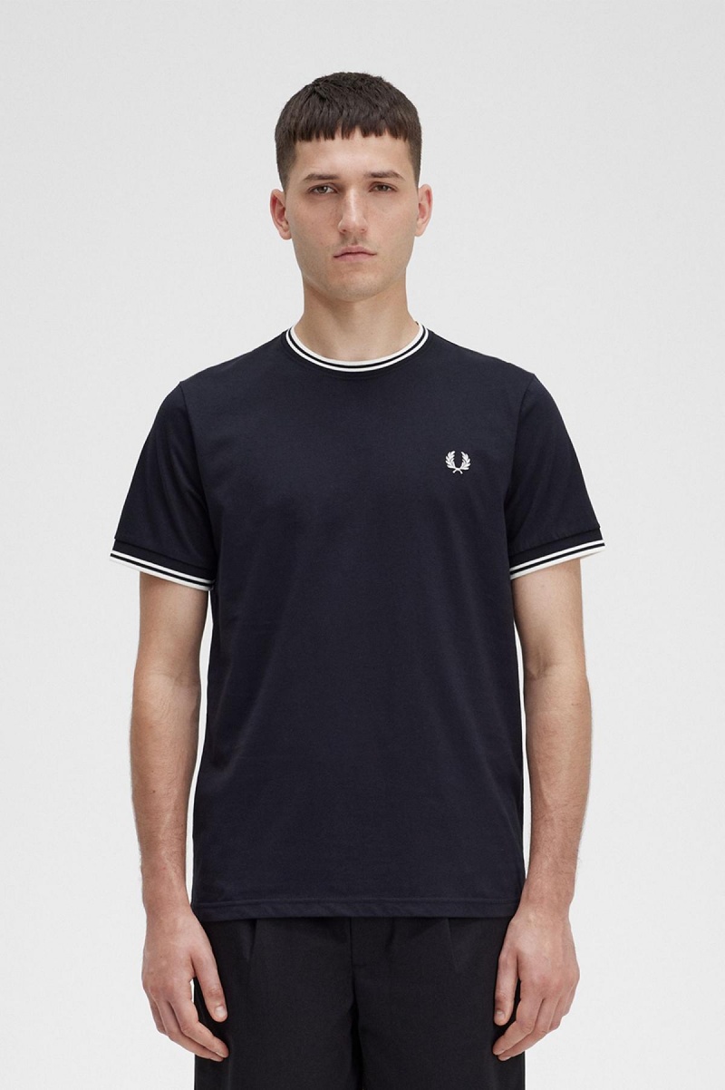 Fred Perry Twin Tipped T-shirts Herren Schwarz | LCHTR76699