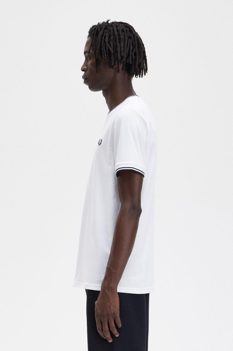 Fred Perry Twin Tipped T-shirts Herren Weiß | LCHSX20122