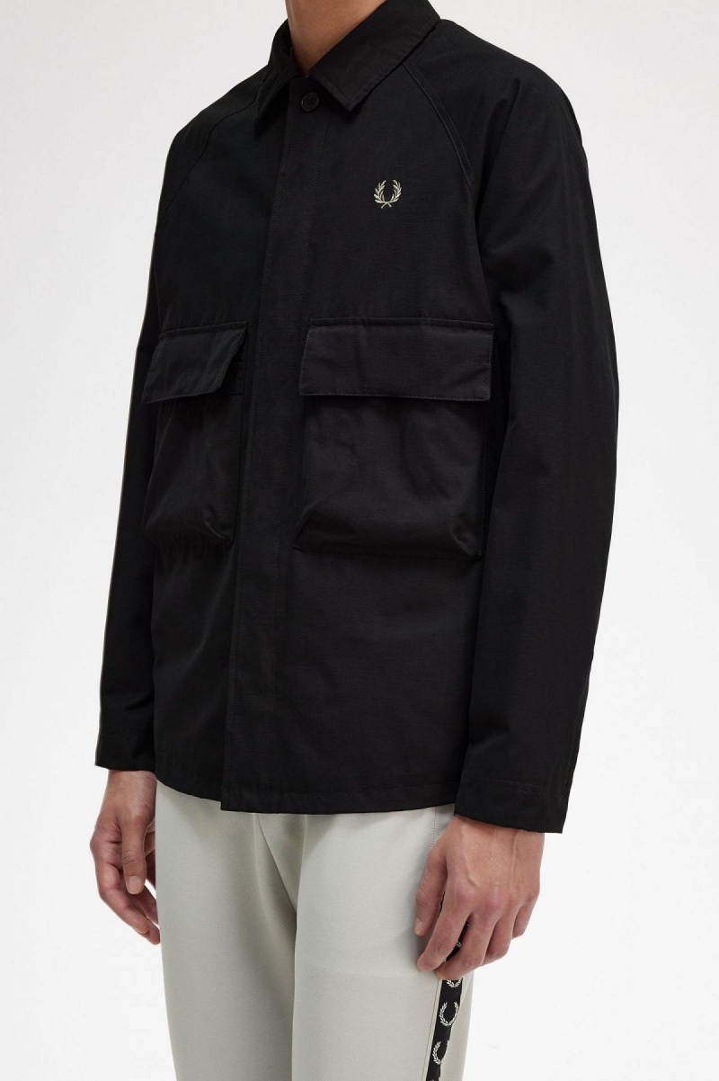 Fred Perry Utility Hemd Herren Schwarz | PCHQX87578