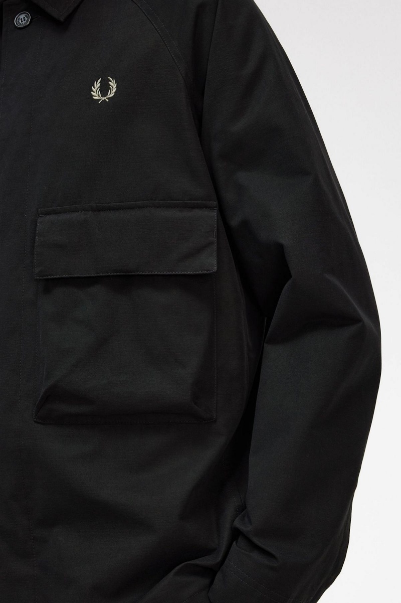 Fred Perry Utility Hemd Herren Schwarz | PCHQX87578