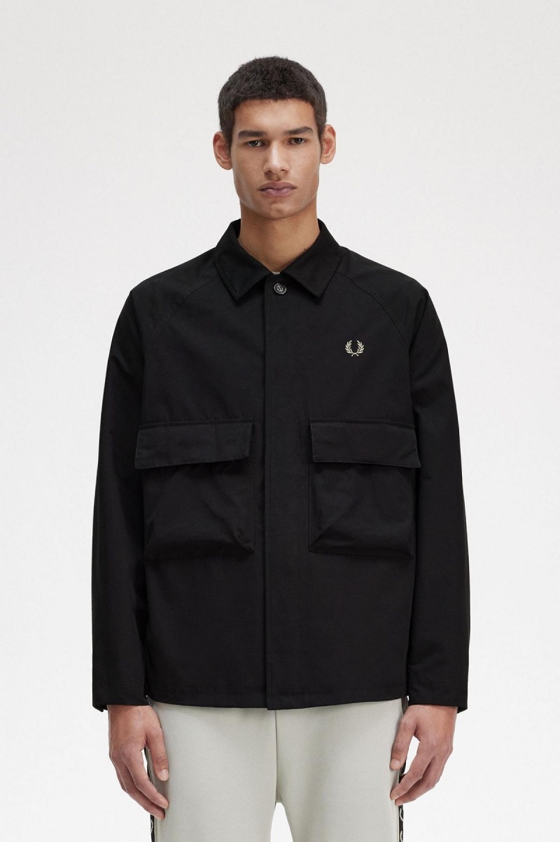 Fred Perry Utility Hemd Herren Schwarz | PCHQX87578