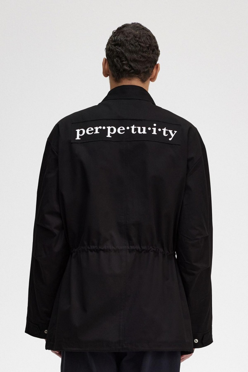 Fred Perry Utility Mäntel Herren Schwarz | XCHGW64425