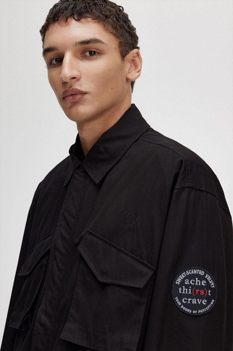 Fred Perry Utility Mäntel Herren Schwarz | XCHGW64425