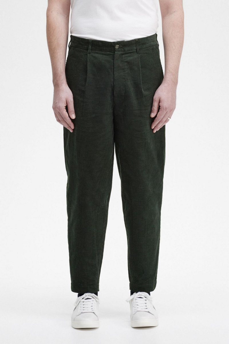 Fred Perry Waffle Cord Tapered Trousers Hosen Herren Grün | XCHBH28129