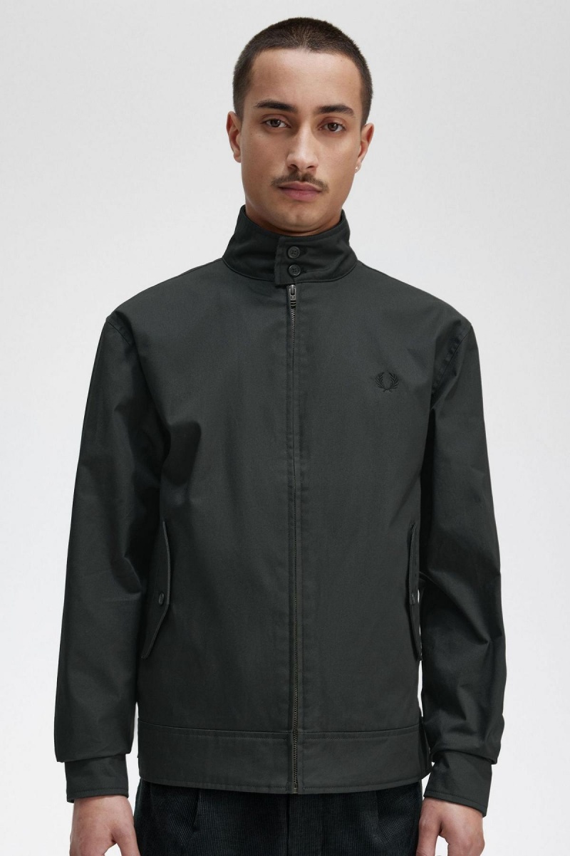 Fred Perry Waxed Baumwoll Mäntel Herren Grün | CHEGJ14521