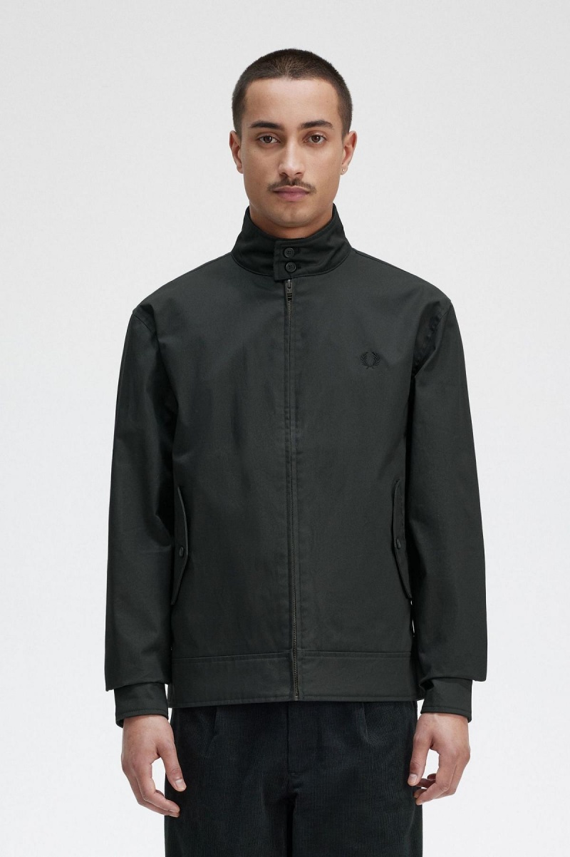 Fred Perry Waxed Baumwoll Mäntel Herren Grün | CHEGJ14521