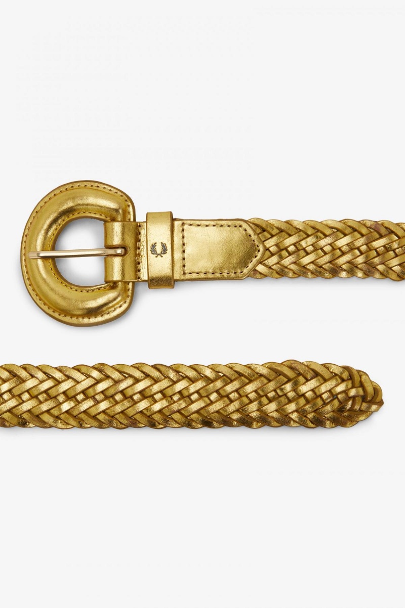Fred Perry Woven Leder Gürtel Accessories Gold | CHXMI63254