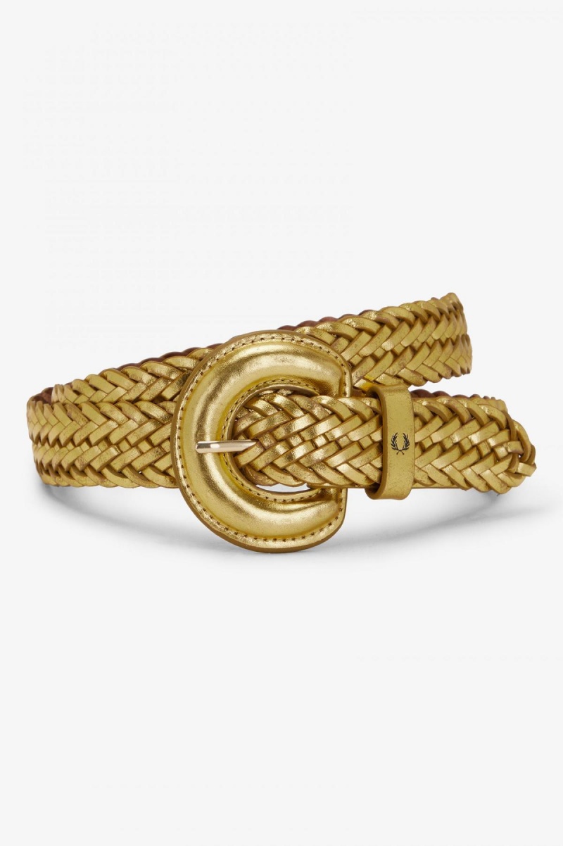 Fred Perry Woven Leder Gürtel Accessories Gold | CHXMI63254