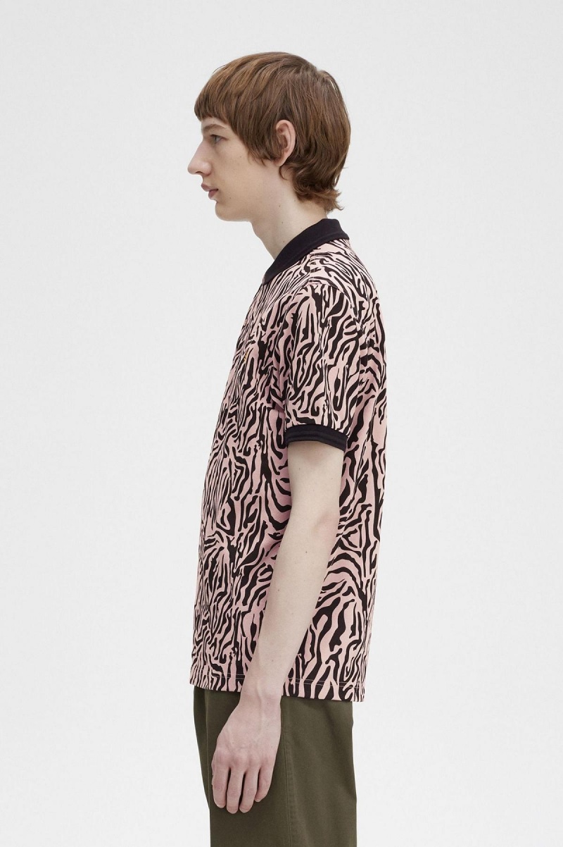 Fred Perry Zebra Print Fred Perry Shirt Polo Shirts Herren Rosa Rosa | CHQCS10400