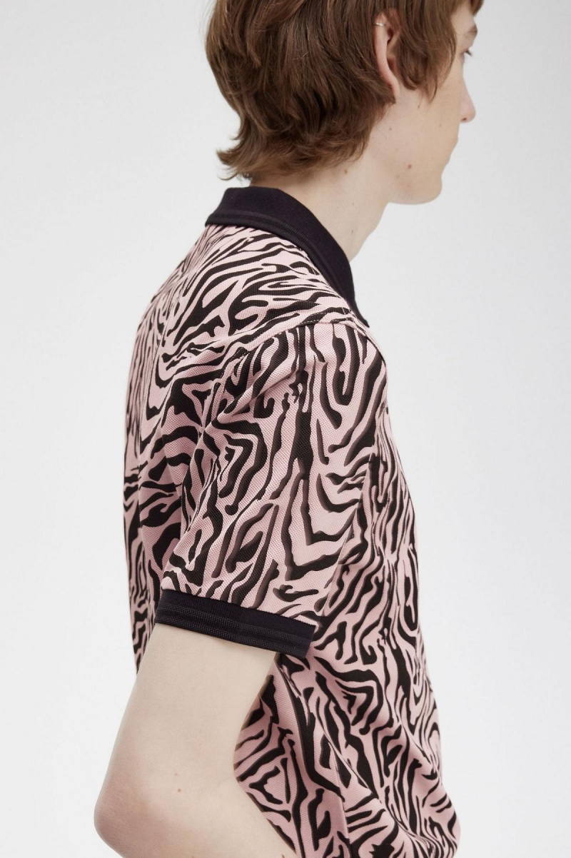 Fred Perry Zebra Print Fred Perry Shirt Polo Shirts Herren Rosa Rosa | CHQCS10400