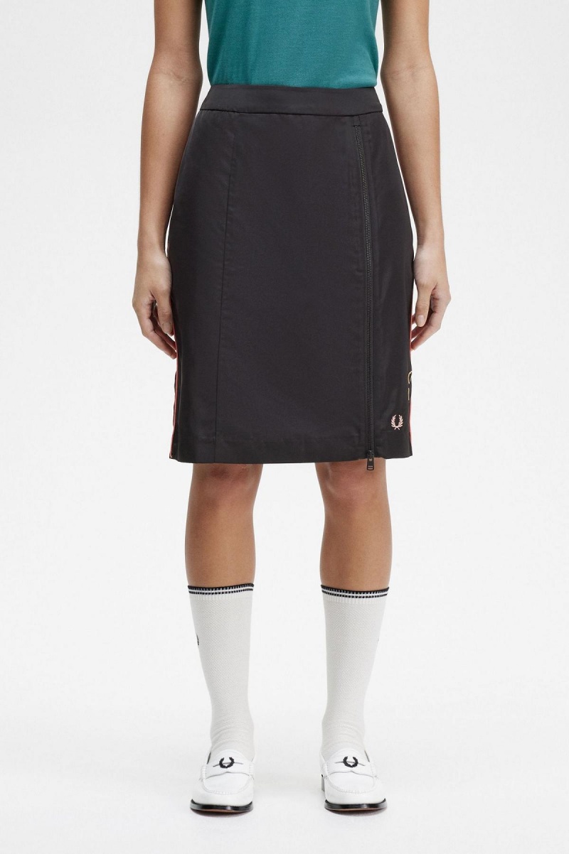 Fred Perry Zip Detail Hosen Damen Schwarz | CHEAH81549