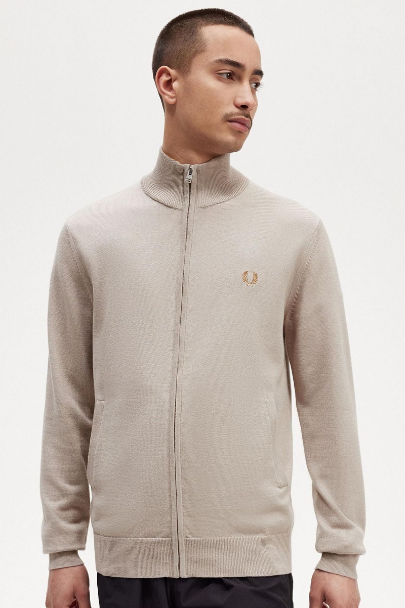 Fred Perry Zip Through Cardigan Strickwaren Herren Dunkel | ZCHMJ72218