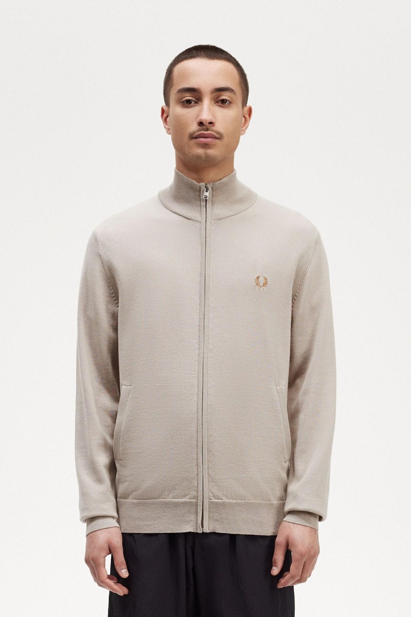 Fred Perry Zip Through Cardigan Strickwaren Herren Dunkel | ZCHMJ72218