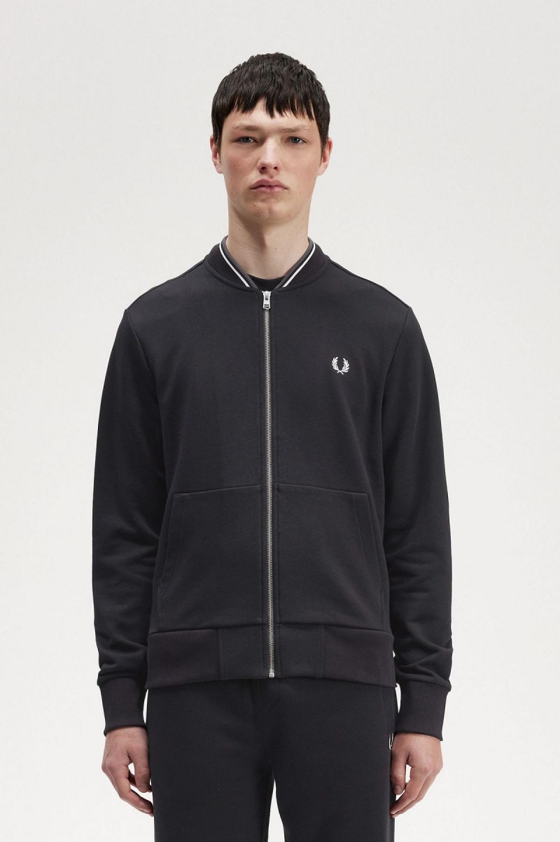 Fred Perry Zip Through Sweatshirts Herren Schwarz | BCHSD58442